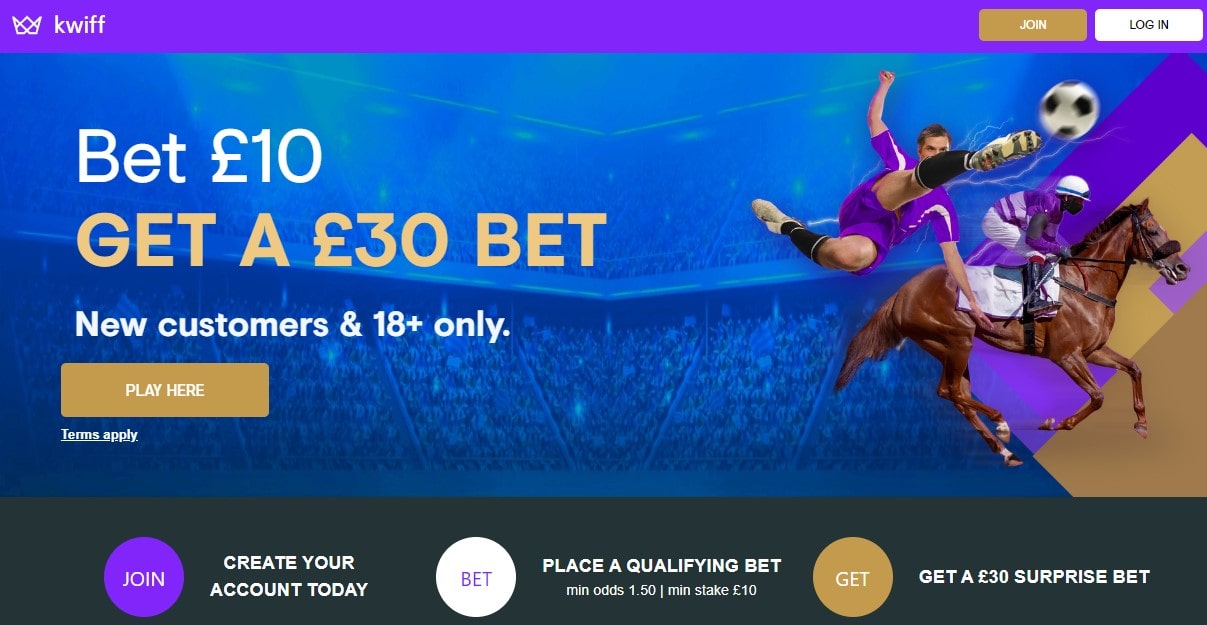 Kwiff Bet 10 Get 30