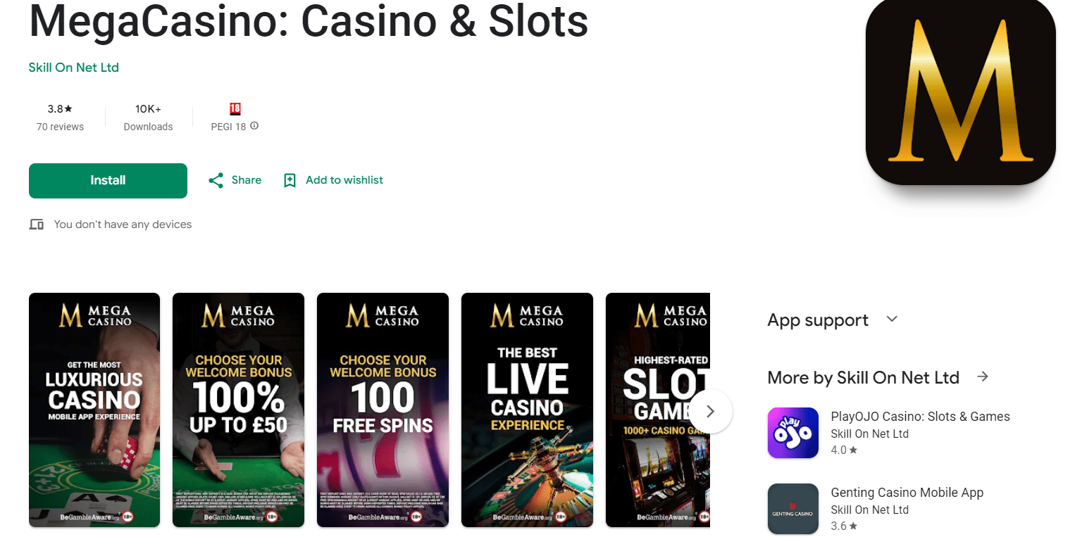 mega casino app