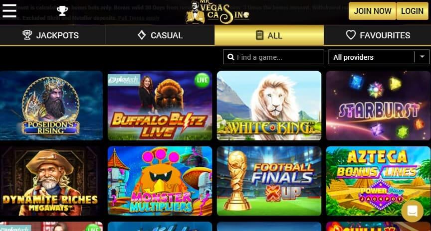 mrvegascasino all games