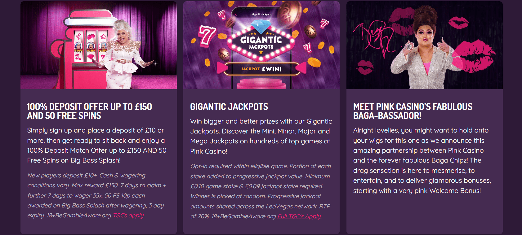 pink casino bonuses