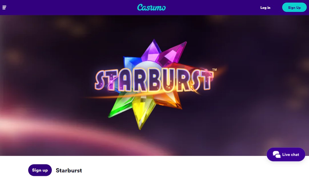 play slot machine starburst at casumo