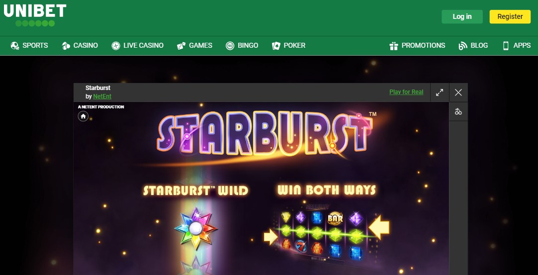 starburst slot free play at unibet