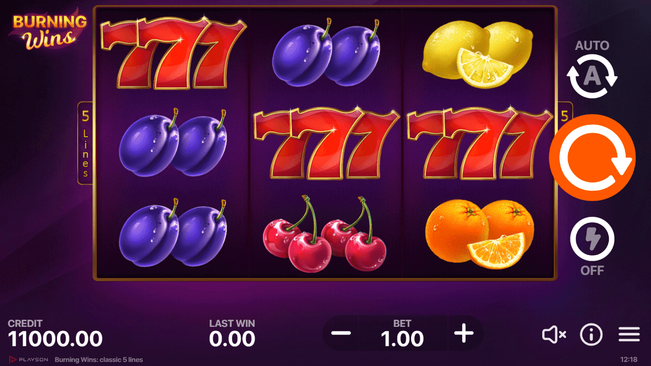 Burning Wins: classic 5 lines Free Spins