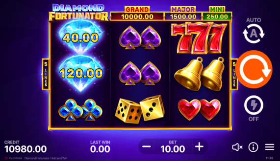 Diamond Fortunator: Hold and Win Free Spins