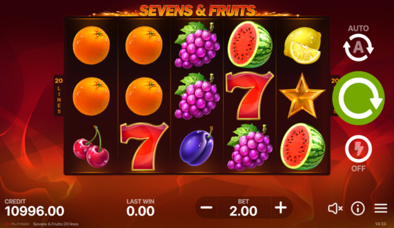 Sevens&Fruits: 20 Lines Free Spins