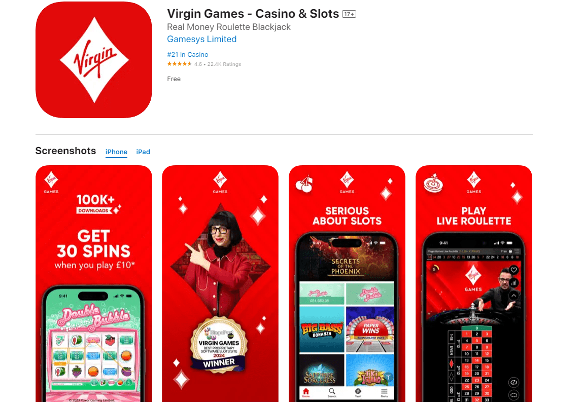 virgin games app ios
