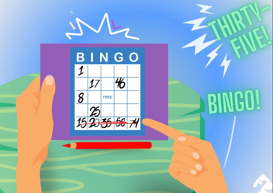 A visual representation of how to play bingo