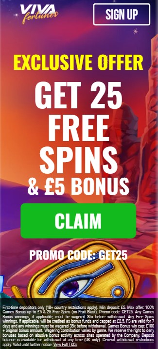 vivafortunes £5 Minimum Deposit Casino Bonus